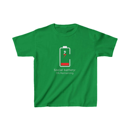 Social Battery: 5% Remaining Kids T-shirt