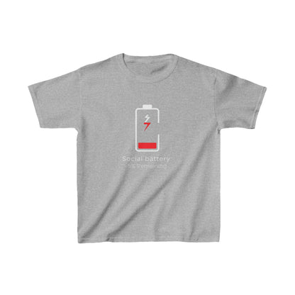 Social Battery: 5% Remaining Kids T-shirt