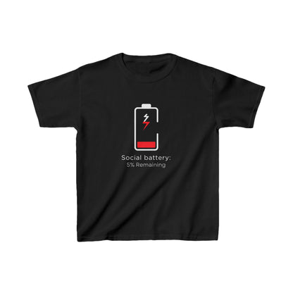 Social Battery: 5% Remaining Kids T-shirt