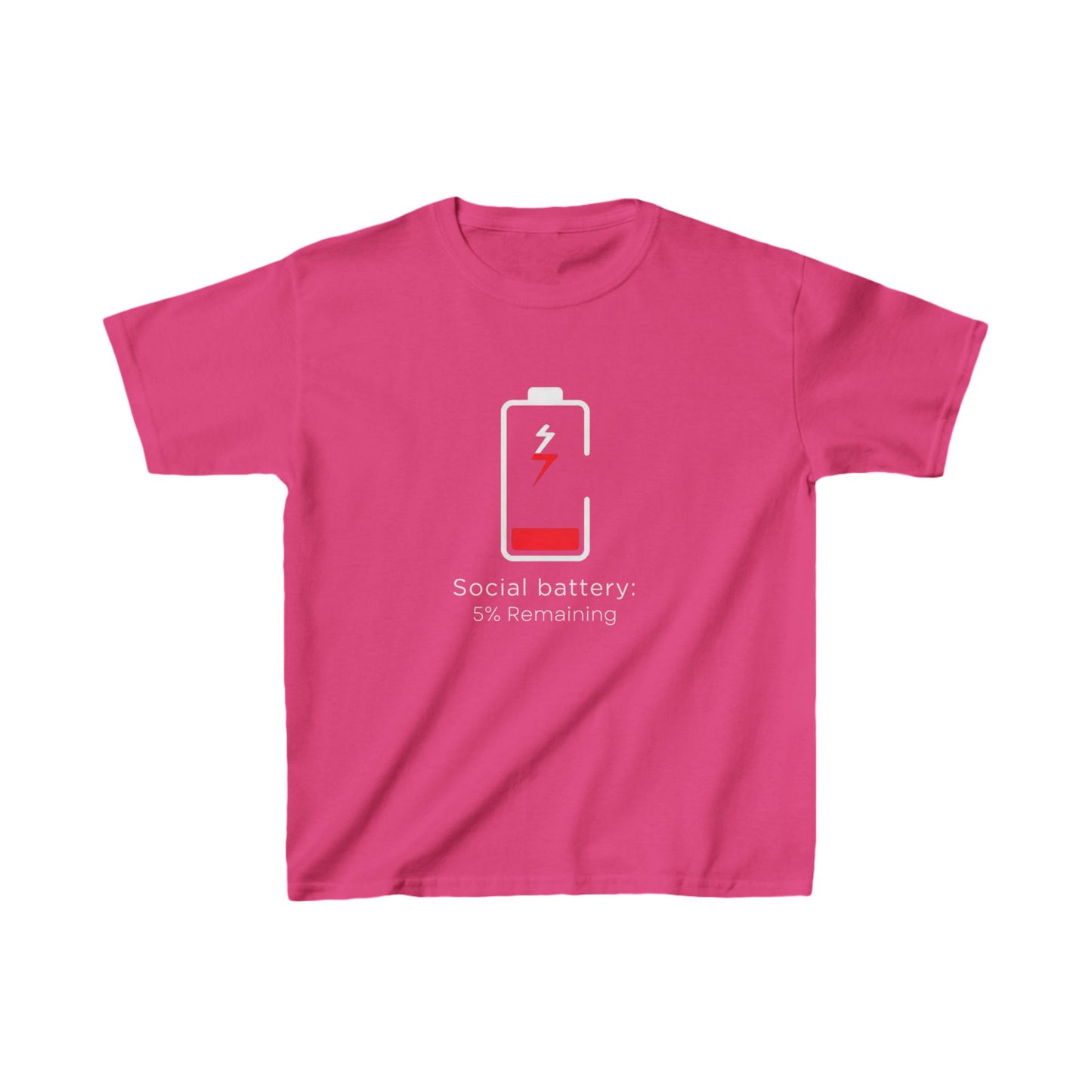 Social Battery: 5% Remaining Kids T-shirt