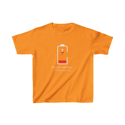 Social Battery: 5% Remaining Kids T-shirt