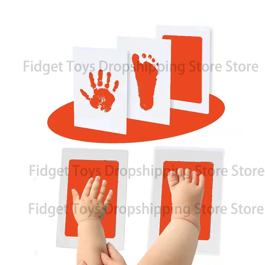 Newborn Baby DIY Hand and Footprint Kit Ink Pads Photo Frame Handprint Toddlers Souvenir Accessories Safe Clean Baby Shower Gift