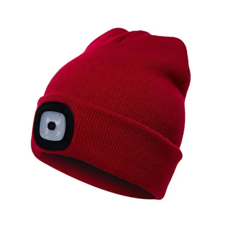 Led Light Head Lamp Knitted Hat 