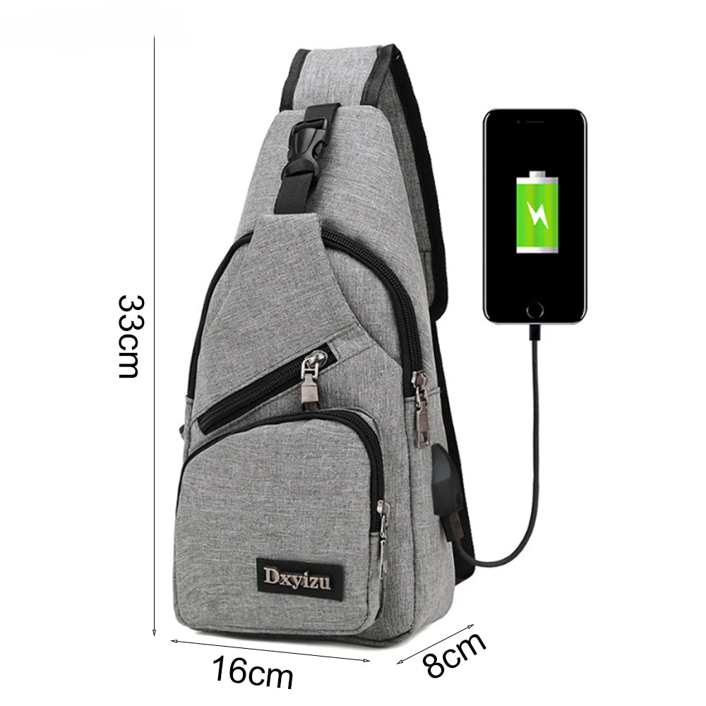 USB Charging Sling Bag For Men/women