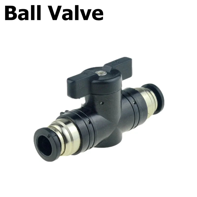 Pneumatic Ball Valve Quick Fitting 4 6mm 8mm 10mm 12mm Compressor Air Hose Water Tube Needle Adjust Flow Control Crane Coupling