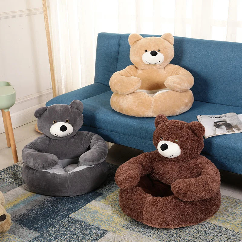 Semi-Enclosed Bear Pet Dog/Cat Bed Ultra Soft