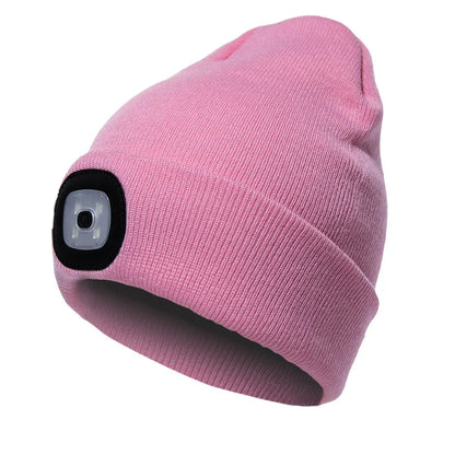 Led Light Head Lamp Knitted Hat 