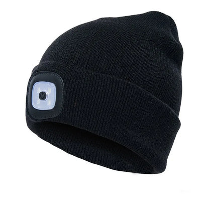 Led Light Head Lamp Knitted Hat 