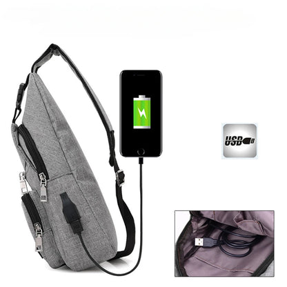 USB Charging Sling Bag For Men/women