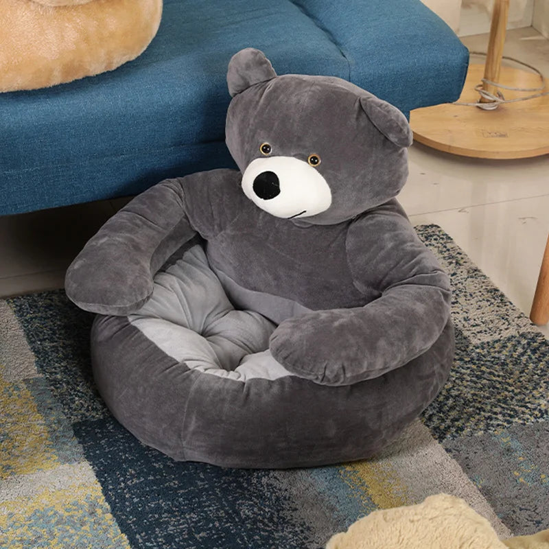 Semi-Enclosed Bear Pet Dog/Cat Bed Ultra Soft