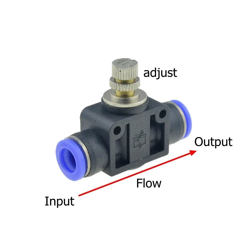 Pneumatic Ball Valve Quick Fitting 4 6mm 8mm 10mm 12mm Compressor Air Hose Water Tube Needle Adjust Flow Control Crane Coupling