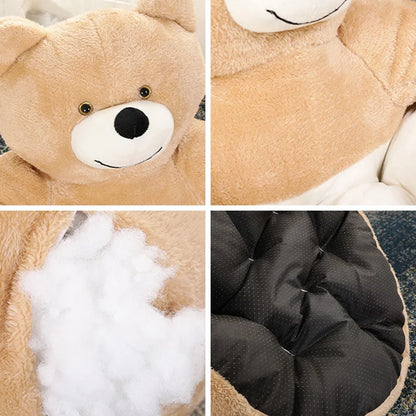 Semi-Enclosed Bear Pet Dog/Cat Bed Ultra Soft